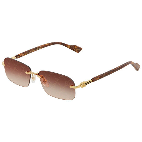 Gucci Red Logo Rectangular Men's Sunglasses