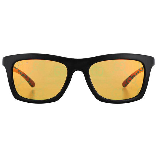 Gucci Yellow Mirror Logo Sport Men's Sunglasses