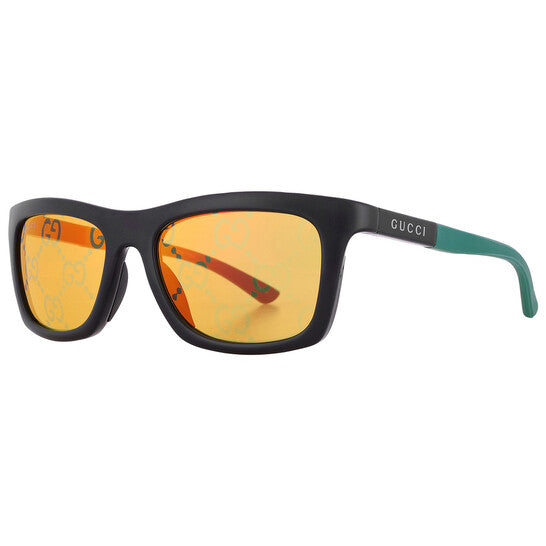 Gucci Yellow Mirror Logo Sport Men's Sunglasses