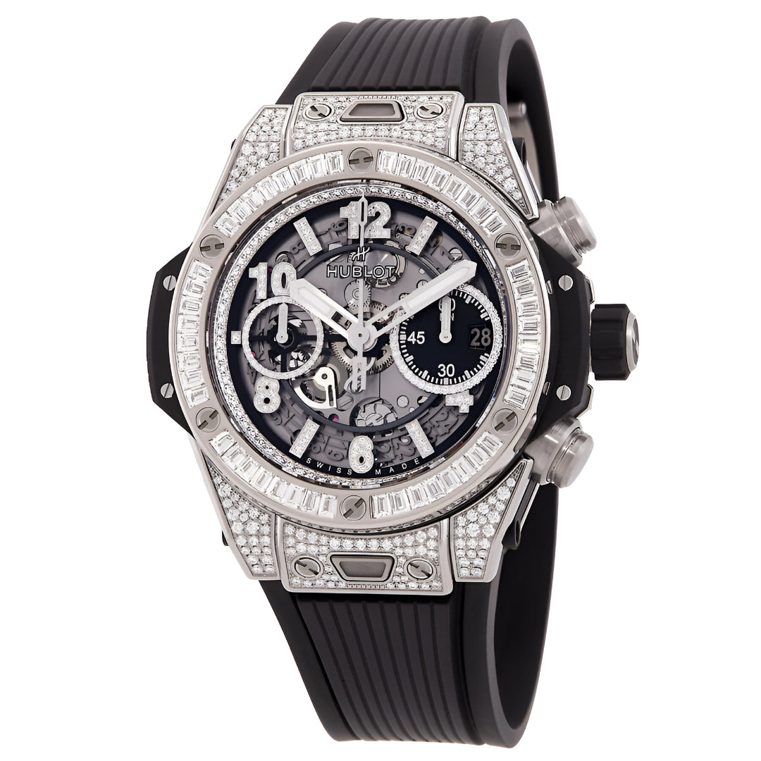 Hublot  Big Bang Unico Titanium Jewellery Chronograph Automatic Diamond Grey Dial Men's Watch