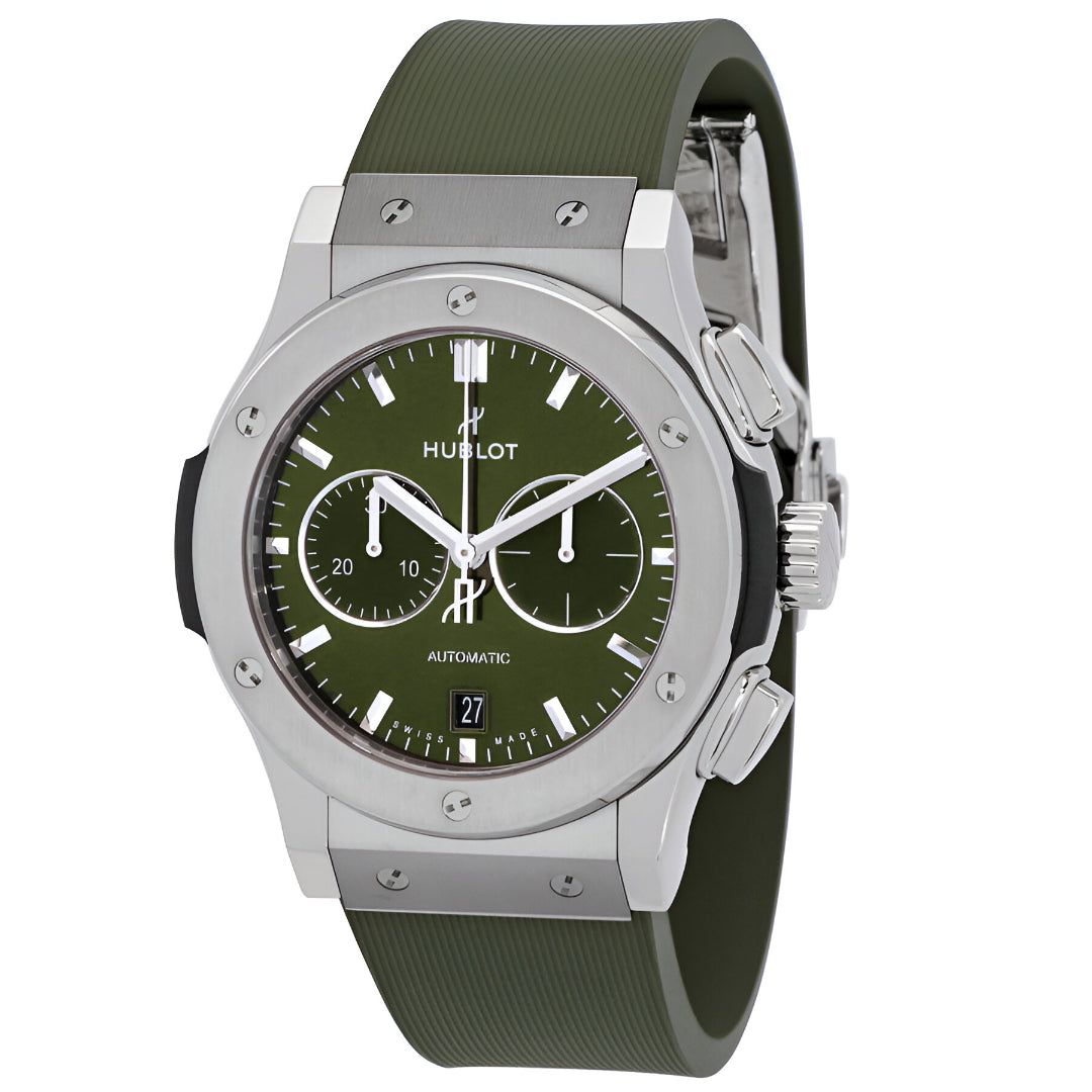 Hublot  Classic Fusion Chronograph Titanium Automatic Green Dial Men's Watch
