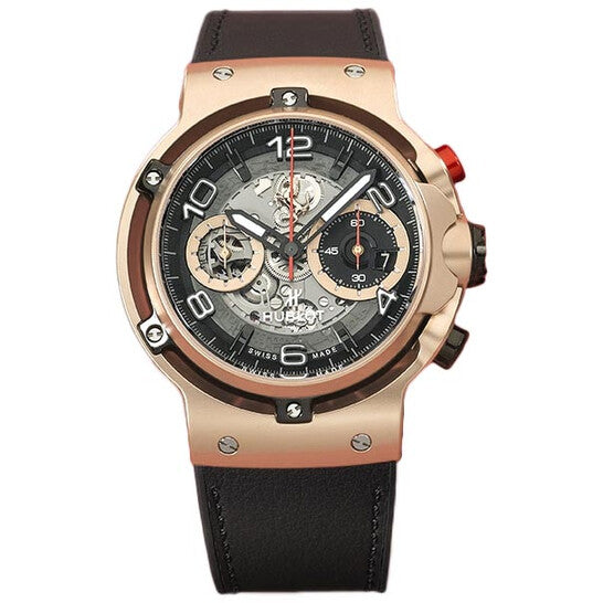 Hublot Classic Fusion Ferrari GT King Gold Chronograph Automatic Black Skeletal Dial Men's Watch