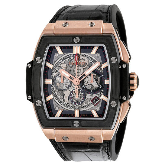 Hublot Spirit Of Big Bang Square Automatic Skeleton Dial Black Rubber Band Men's Watch