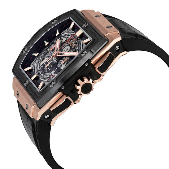 Hublot Spirit Of Big Bang Square Automatic Skeleton Dial Black Rubber Band Men's Watch