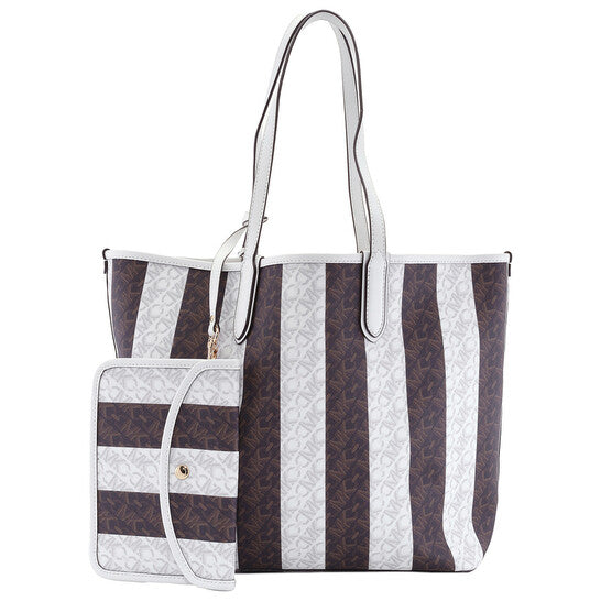 Michael Kors Eliza Large Striped Tote Bag