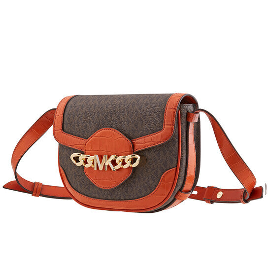 Michael Kors Hally Signature Logo-print Saddle Crossbody Bag