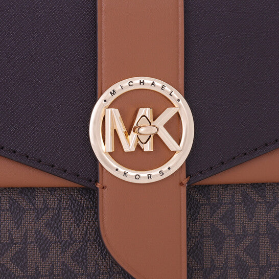 Michael Kors Ladies Greenwich Small Presbyopia Crossbody Bag - Brown/Acorn