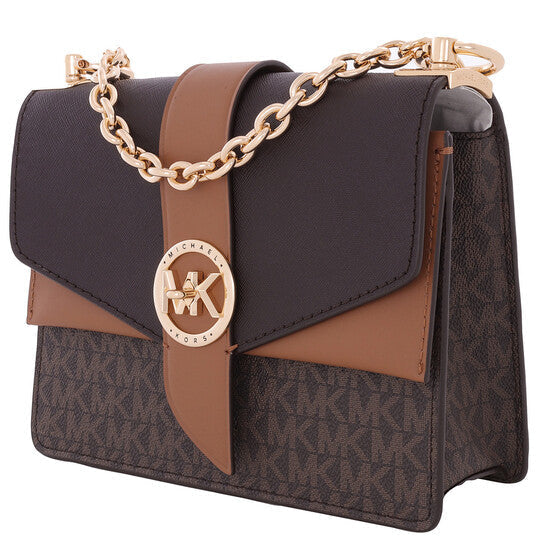 Michael Kors Ladies Greenwich Small Presbyopia Crossbody Bag - Brown/Acorn