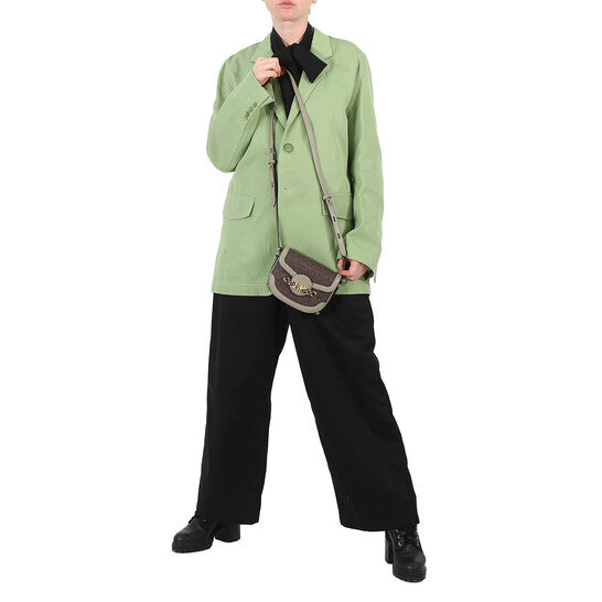 Michael Kors Ladies Hally Extra-Small Embellished Logo Crossbody Bag-  Dusty Sage