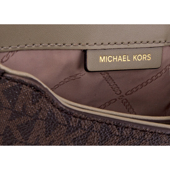 Michael Kors Ladies Hally Extra-Small Embellished Logo Crossbody Bag-  Dusty Sage