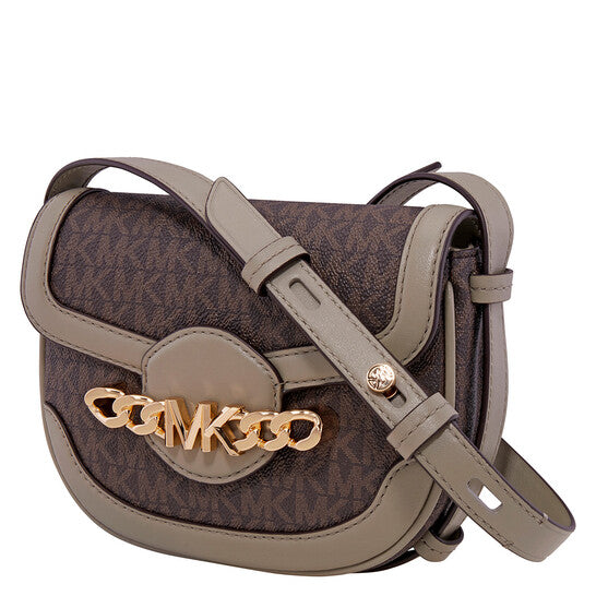 Michael Kors Ladies Hally Extra-Small Embellished Logo Crossbody Bag-  Dusty Sage