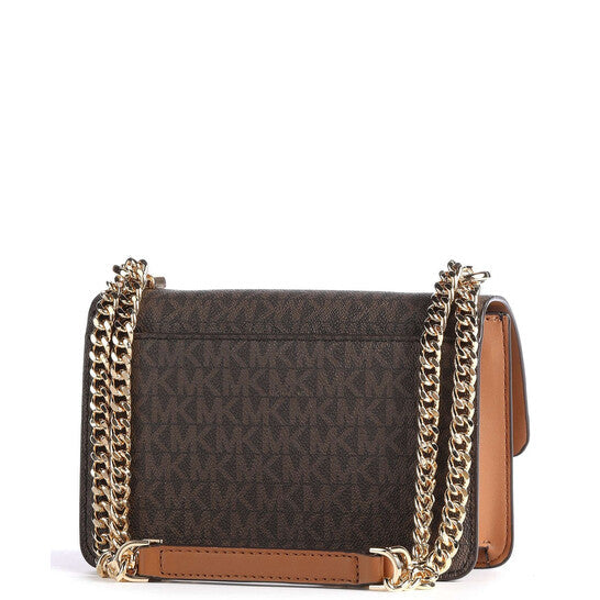 Michael Kors Ladies Heather Extra-small Logo Crossbody Bag - Brown/Acorn