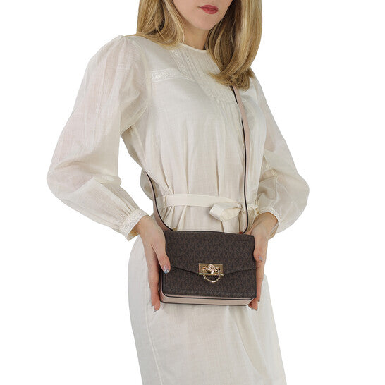 Michael Kors Ladies Hendrix Extra-small Logo Convertible Crossbody Bag - Brown