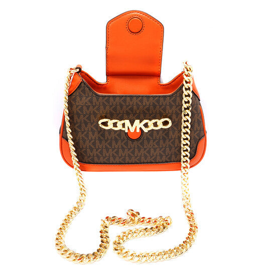 Michael Kors Orange Ladies Hally Extra Small Presbyopia Leather Crossbody Bag