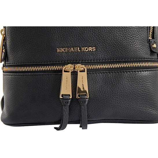 Michael Kors Rhea Medium Leather Backpack - Black