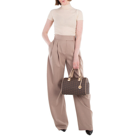 Michael Kors Signature Logo Medium Grayson Empire Satchel