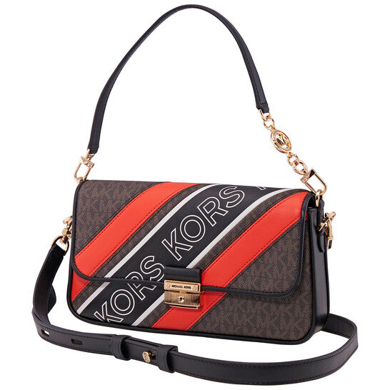 Michael Kors Small Bradshaw Signature Logo Stripe Convertible Shoulder Bag