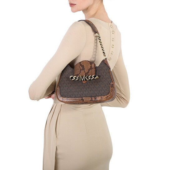 Michael Kors Small Hally Signature Logo Print Shoulder Bag