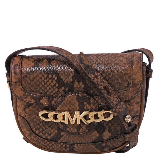 Michael Kors Snakeskin Effect Saddle Crossbody Bag