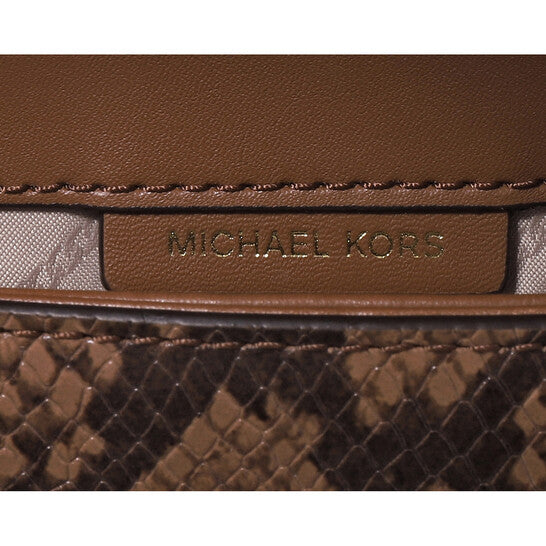 Michael Kors Snakeskin Effect Saddle Crossbody Bag