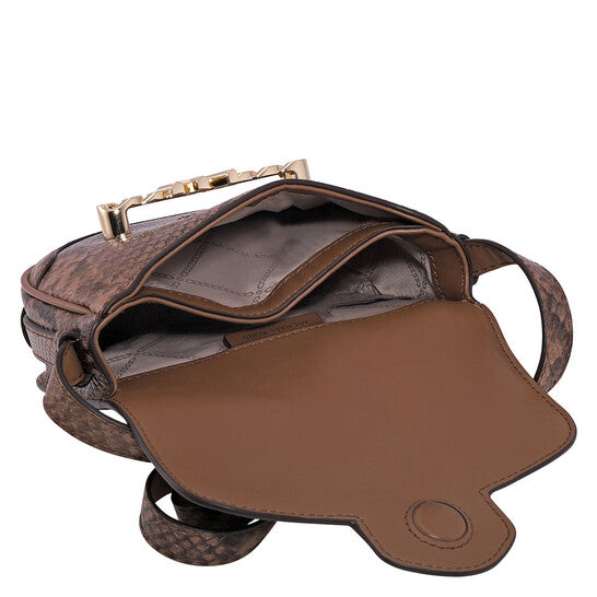Michael Kors Snakeskin Effect Saddle Crossbody Bag