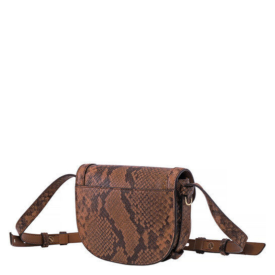 Michael Kors Snakeskin Effect Saddle Crossbody Bag