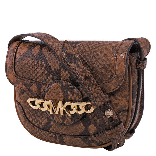 Michael Kors Snakeskin Effect Saddle Crossbody Bag