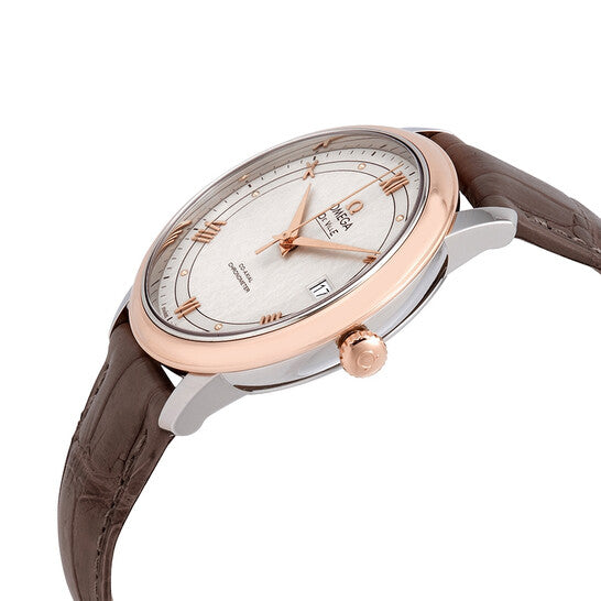Omega De Ville Ivory Silvery Dial Automatic Men's Leather Watch