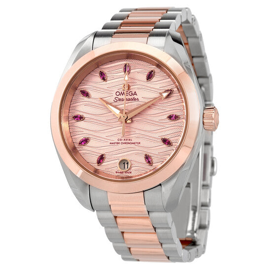 Omega Seamaster Automatic Chronometer Diamond Pink Dial Ladies Watch