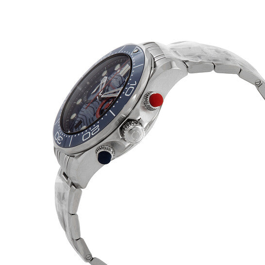 Omega Seamaster Chronograph Automatic Chronometer Blue Dial Men's Watch
