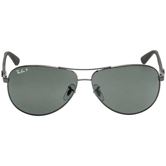 Ray Ban Carbon Fibre Polarized Green Classic G-15 Pilot Men's Sunglasses
