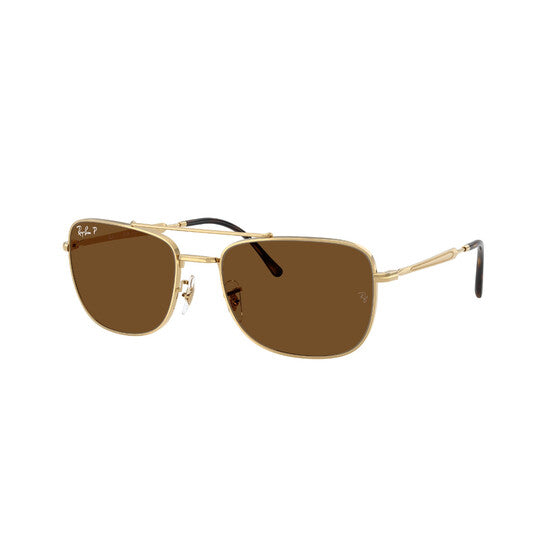 Ray Ban Polarized Brown Rectangular Unisex Sunglasses