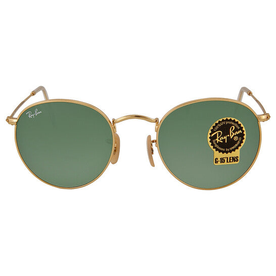 Ray Ban Round Metal Green Classic G-15 Unisex Sunglasses