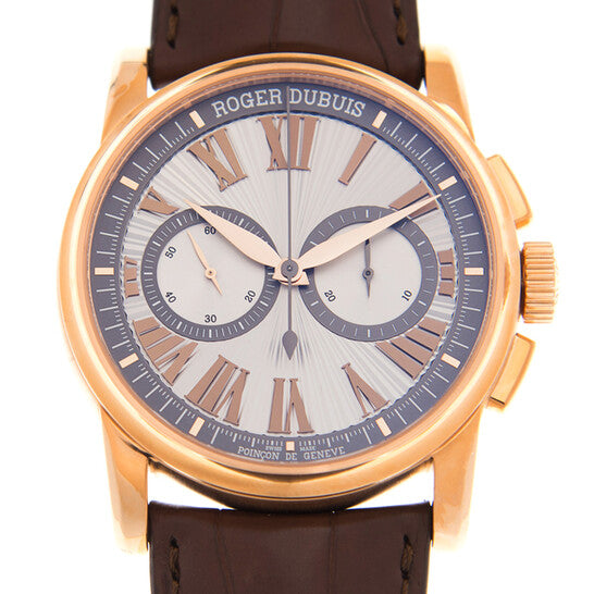 Roger Dubuis Hommage 18kt Rose Gold Chronograph Automatic Silver Dial Watch
