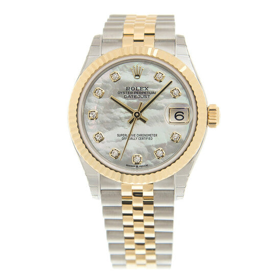 Rolex Datejust 31 Mother of Pearl Diamond Dial Automatic Ladies Steel and 18kt Yellow Gold Jubilee Watch 278273MDJ
