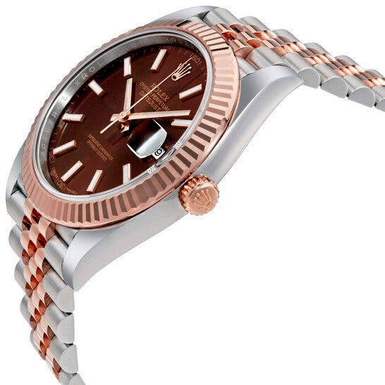 Rolex Datejust Chocolate Dial Steel and 18K Everose Gold Jubilee Men's Watch