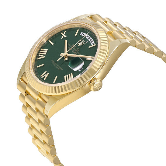 Rolex Day-Date 40 Green Dial Men's 18kt Yellow Gold Rolex President Watch