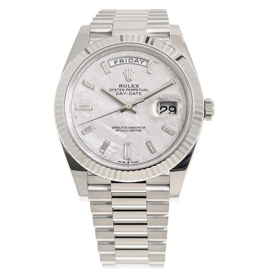 Rolex Day-Date 40 Meteorite Diamond Dial Men's Platinum President Watch