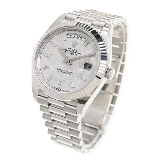 Rolex Day-Date 40 Meteorite Diamond Dial Men's Platinum President Watch
