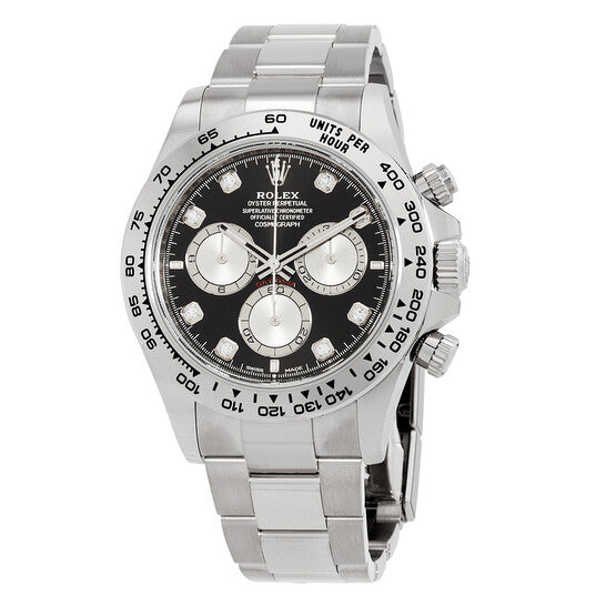 Rolex Daytona Chronograph Automatic Diamond Black Dial Men's Watch