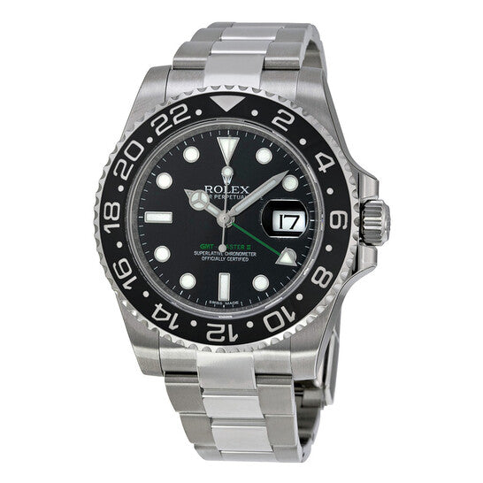 Rolex GMT Master II Black Index Dial Oyster Bracelet Steel Men's Watch