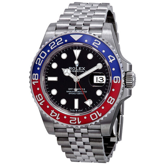 Rolex GMT-Master II Pepsi Blue and Red Bezel Stainless Steel Jubilee Watch