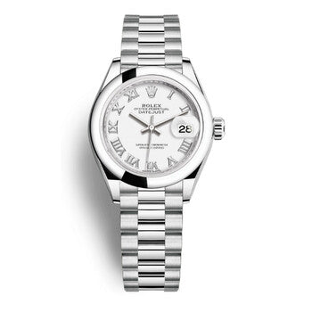 Rolex Datejust 31 White Dial Ladies 18kt White Gold President Watch