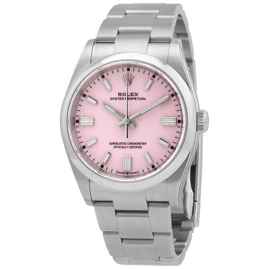 Rolex Oyster Perpetual Automatic Chronometer Candy Pink Dial Unisex Watch