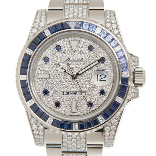 Rolex Submariner Diamond Silver-tone Dial Men's Watch