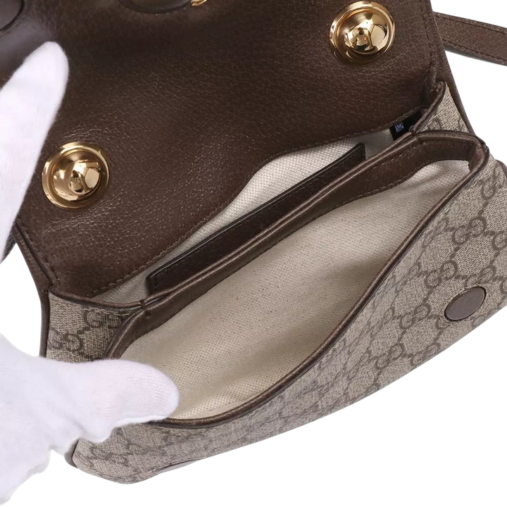 Gucci Blondie Mini Shoulder Bag – Beige & Ebony GG Supreme Canvas