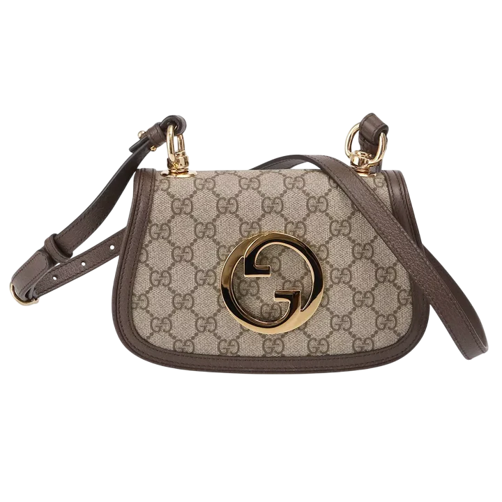 Gucci Blondie Mini Shoulder Bag – Beige & Ebony GG Supreme Canvas