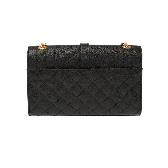 Saint Laurent Ladies Envelope Quilted Shoulder Bag In Black
