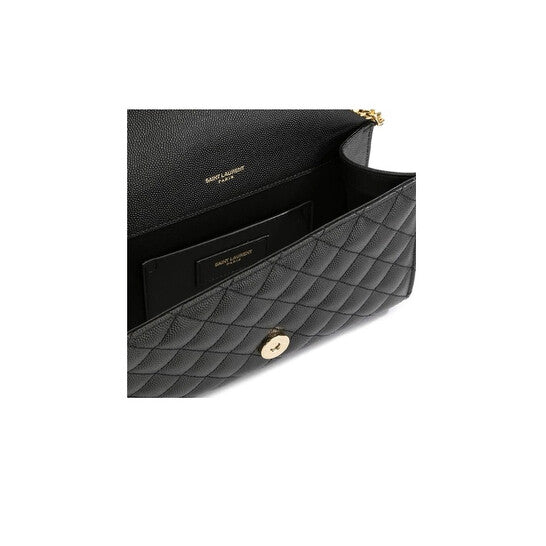 Saint Laurent Ladies Envelope Quilted Shoulder Bag In Black