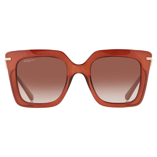 Salvatore Ferragamo Brown Gradient Butterfly Ladies Sunglasses